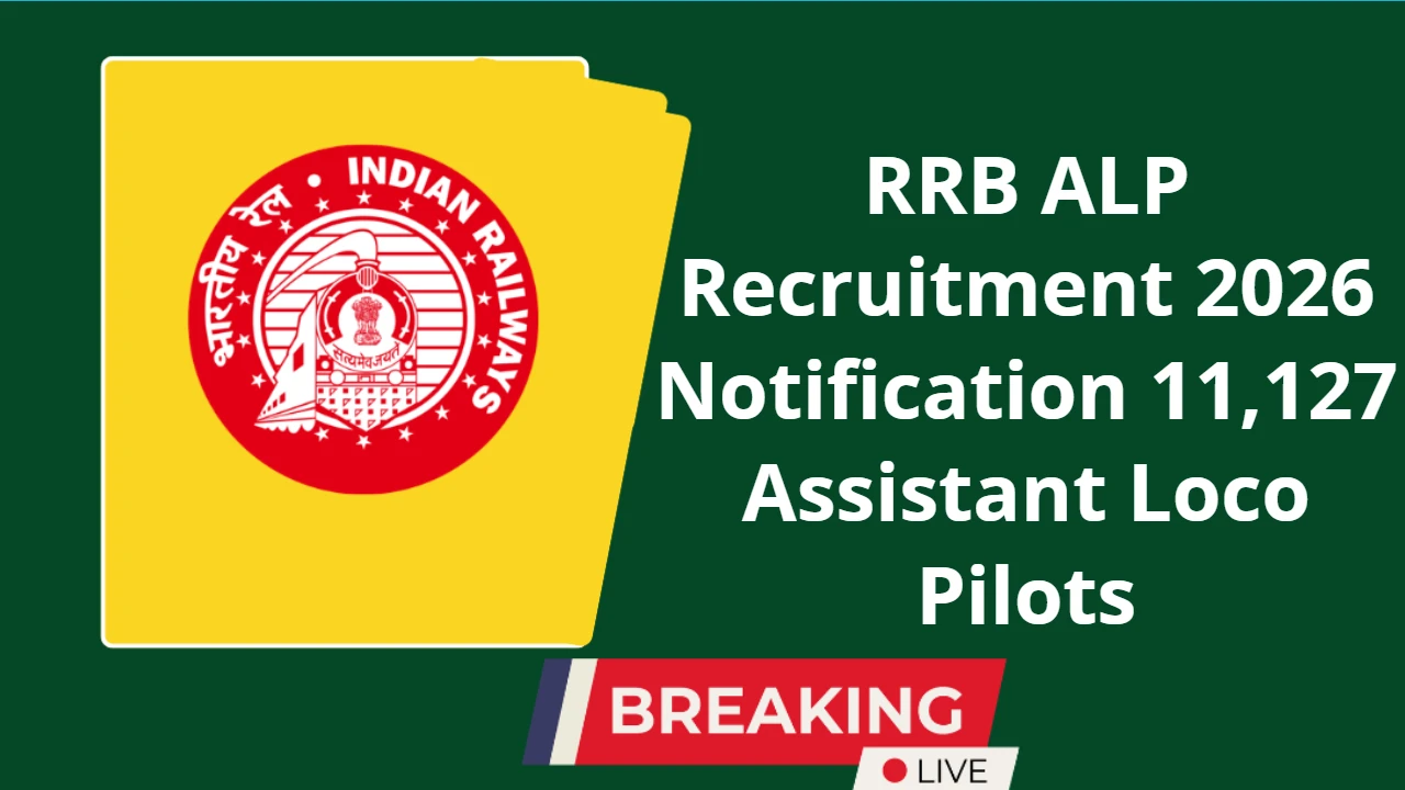 RRB ALP Recruitment 2026 Notification 11,127 Assistant Loco Pilots 