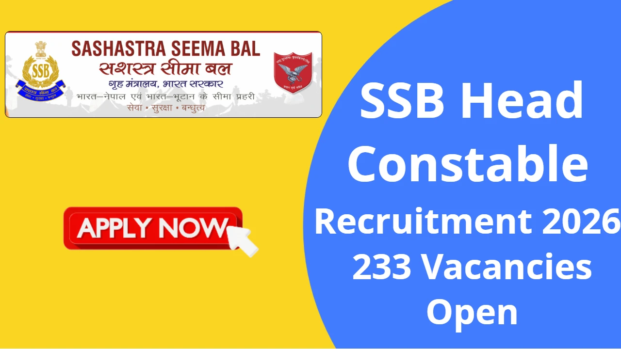 SSB Head Constable Recruitment 2026: 233 Vacancies Open